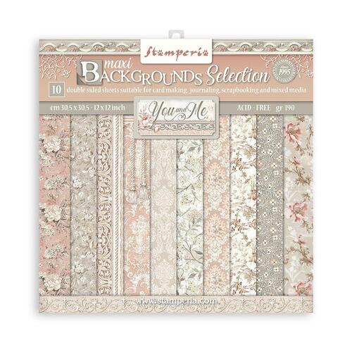 Stamperia - You and Me Backgrounds - 12x12 Paper Pad