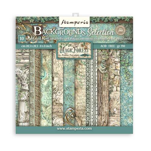 Stamperia - Magic Forest Backgrounds - 8x8 Paper Pad