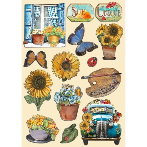 Stamperia - Sunflower Art - A5 Wooden Shapes