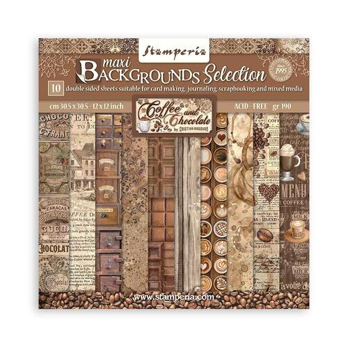 Stamperia - Coffee And Chocolate Backgrounds - 12x12 Paper Pad