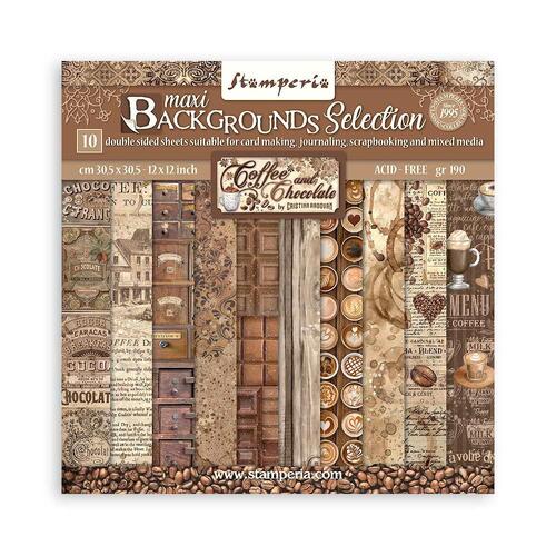 Stamperia - Coffee & Chocolate - Backgrounds 12x12 Paper Pad