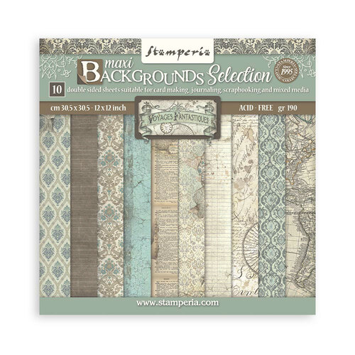 Stamperia - Voyages Fantastiques Backgounds - 12x12 Paper Pad