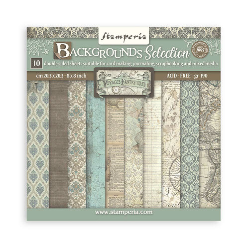 Stamperia - Voyages Fantastiques Backgrounds - 8x8 Paper Pad