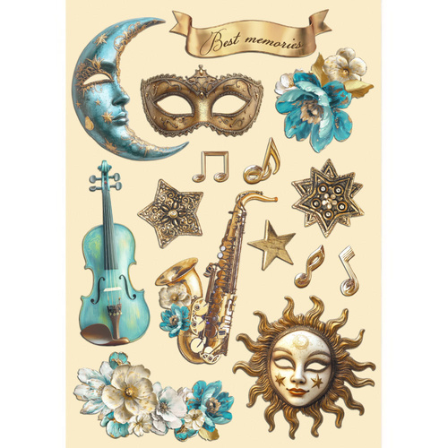 Stamperia - Masquerade - A5 Wooden Shapes