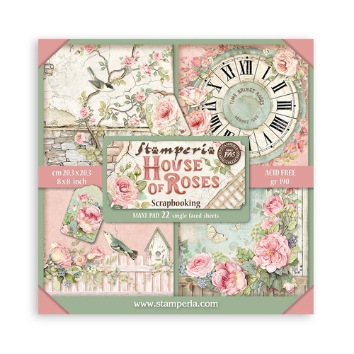 Stamperia - House of Roses Maxi - 8x8 Paper Pad
