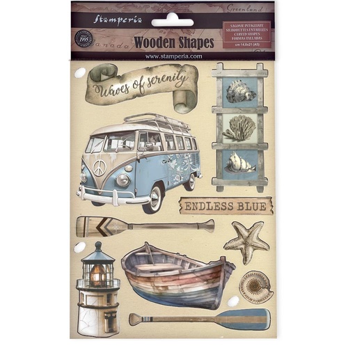 Stamperia - Silent Sea Endless Blue- A5 Wooden Shapes