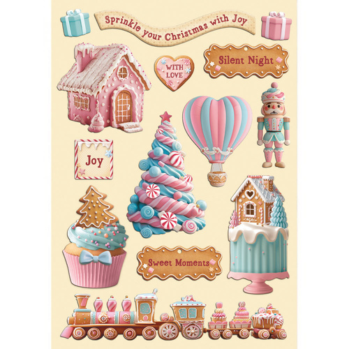 Stamperia - Candy Christmas - A5 Wooden Shapes