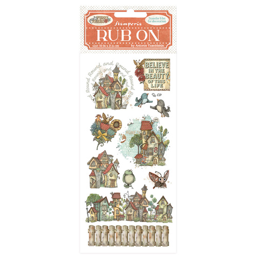 Stamperia - Furry Friends - Houses Rub On