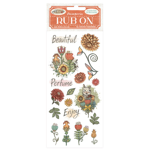 Stamperia - Furry Friends - Flowers Rub On