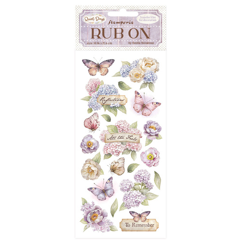 Stamperia - Quiet Days - Hydrangea & Butterfly Rub On