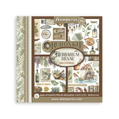 Stamperia - Herbarium Silvae - Rub-On Kit - 6/Pkg