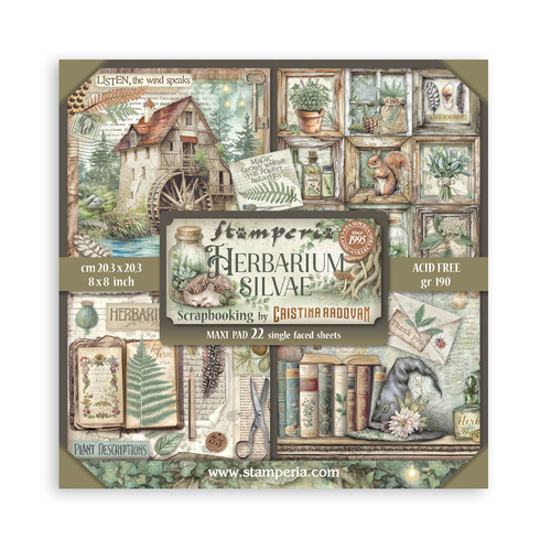 Stamperia - Herbarium Silvae - Maxi 8x8 Paper Pad