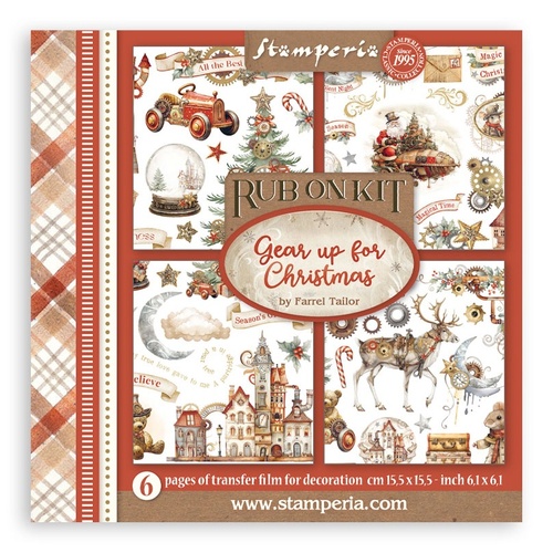 Stamperia - Gear Up For Christmas - Assortment Rub-On - 6/Pkg