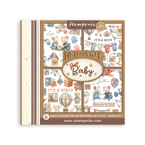 Stamperia - Baby - Rub-On Kit - 6/Pkg