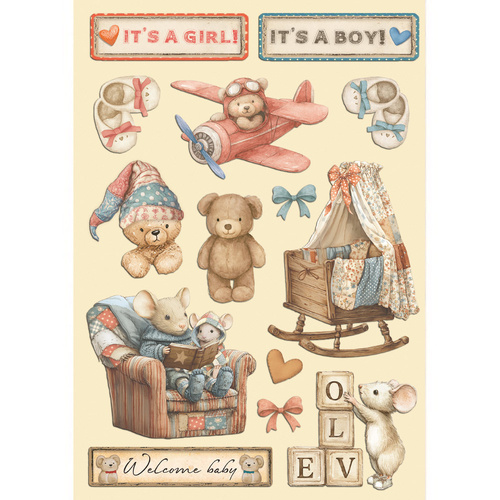 Stamperia - Baby - A5 Wooden Shapes