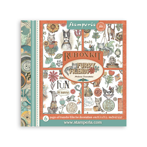 Stamperia - Furry Friends - Rub-On Kit - 6/Pkg