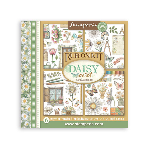 Stamperia - Daisy Art - Rub-On Kit - 6/Pkg