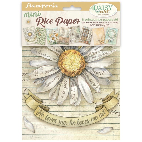Stamperia - Daisy Art -Mini Rice paper A6 8 sheets