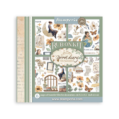 Stamperia - Secret Diary - Rub-On Kit - 6/Pkg