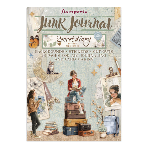 Stamperia - Secret Diary - Junk journal stickers, cut-outs, backgrounds