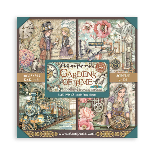 Stamperia - Gardens of Time - Maxi 12x12 Paper Pad