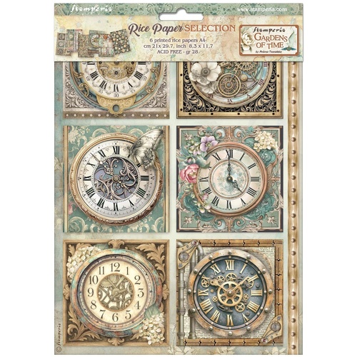 Stamperia - Gardens of Time - Rice Paper A4 Selection