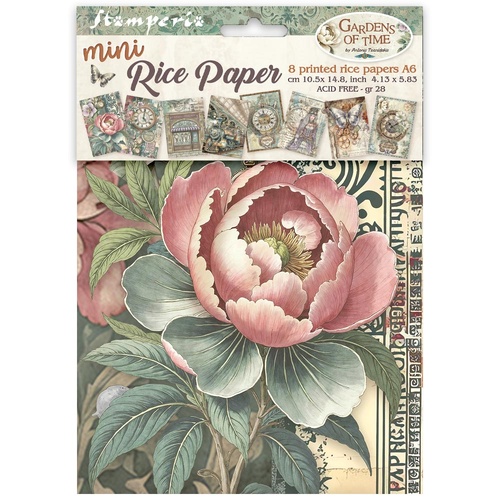 Stamperia - Gardens of Time - Mini Rice paper A6 8 sheets