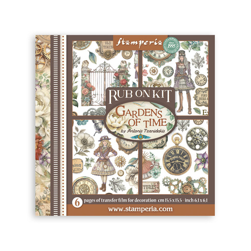 Stamperia - Gardens of Time - Rub-On Kit - 6/Pkg