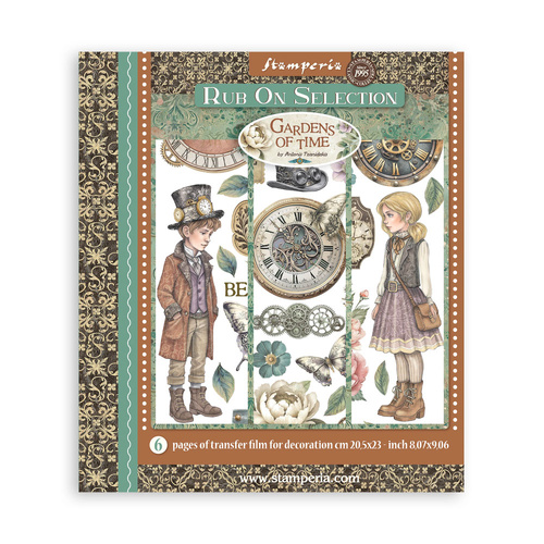 Stamperia - Gardens of Time - Rub-On Selection - 6/Pkg