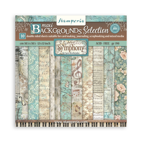 Stamperia - Symphony Backgrounds - 12x12 Paper Pad