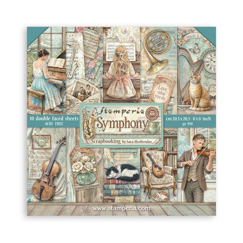 Stamperia - Symphony - 8x8 Paper Pad