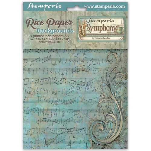 Stamperia - Symphony - Background Rice paper A6 8 sheets