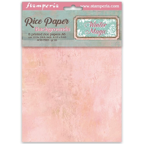 Stamperia - Winter Magic - Background Rice paper A6 8 sheets