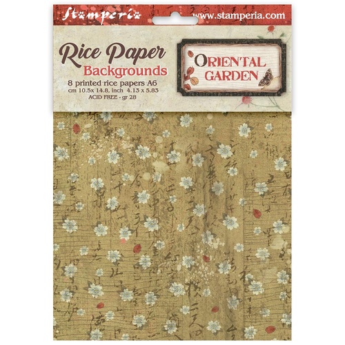 Stamperia - Oriental Garden - Background Rice paper A6 8 sheets