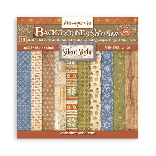 Stamperia - Silent Night Backgrounds - 8x8 Paper Pad