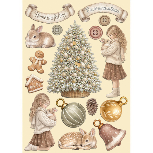 Stamperia - White Christmas - A5 Wooden Shapes