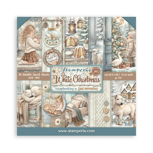 Stamperia - White Christmas - 8x8 Paper Pad