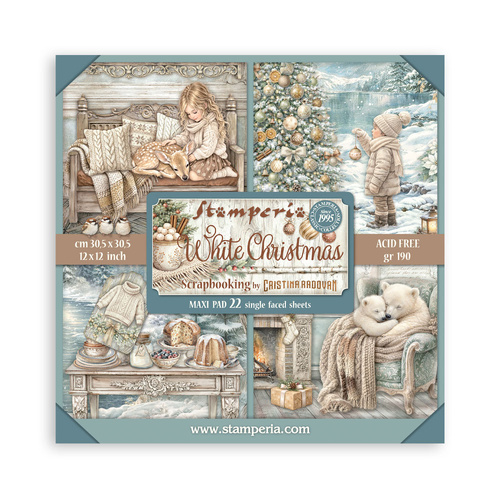 Stamperia - White Christmas - Maxi 12x12 Paper Pad