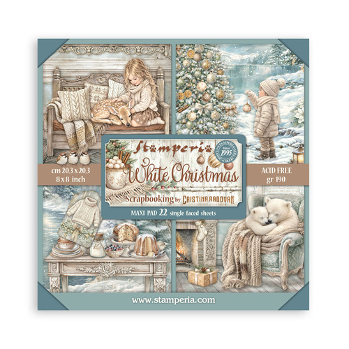 Stamperia - White Christmas - Maxi 8x8 Paper Pad