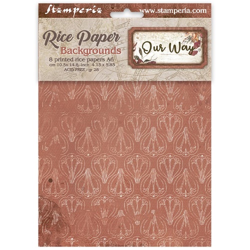 Stamperia - Our Way - Background Rice paper A6 8 sheets