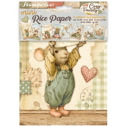 Stamperia - Cozy Family - Mini Rice paper A6 8 sheets