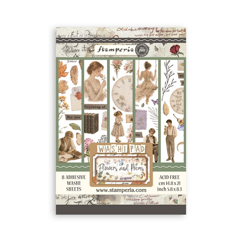 Stamperia - Flowers & Poems - A5 Washi Pad