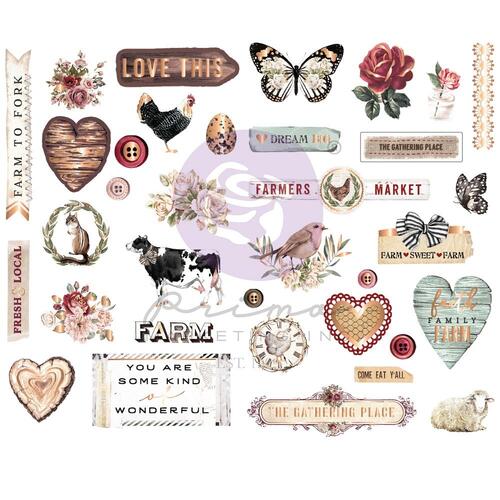 Prima - Farm Sweet Farm - Chipboard Stickers