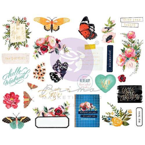 **Prima - Painted Floral - Chipboard Stickers