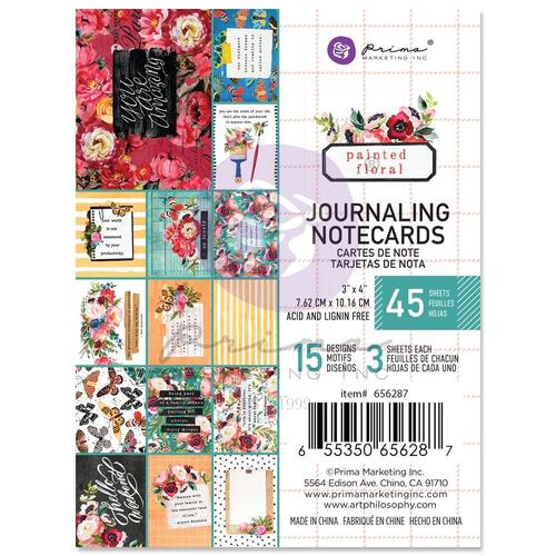 Prima - Painted Floral - 4x6 Journaling Cards