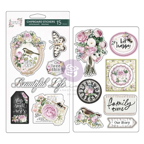 Prima - Serene Petals - Chipboard Stickers