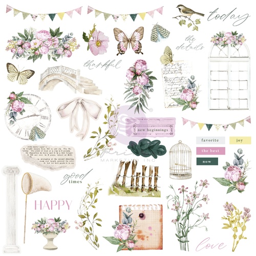 Prima - Serene Petals - Ephemera 78/Pkg