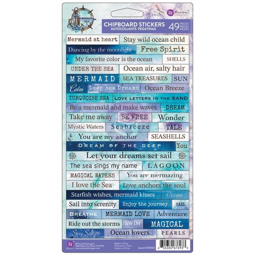 Prima - A Mermaid's Tale - Chipboard Stickers