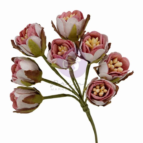 Prima - Buttons & keepsakes - Flowers - Tattered Millinery – 8 pcs