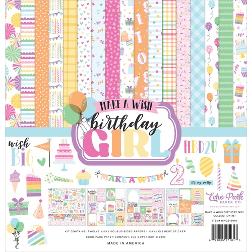 Echo Park - Make A Wish Birthday Girl - 12x12 Collection Kit